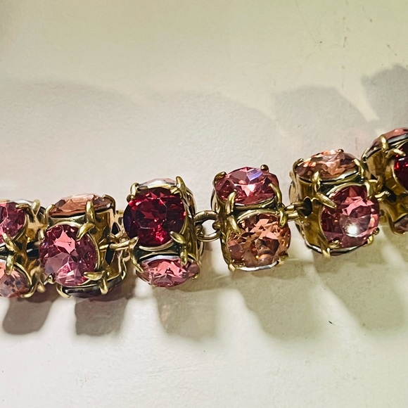 Vintage Mid 2000’s J.Crew Fuschia Pink Begonia Necklace Earrings Set - Picture 7 of 7